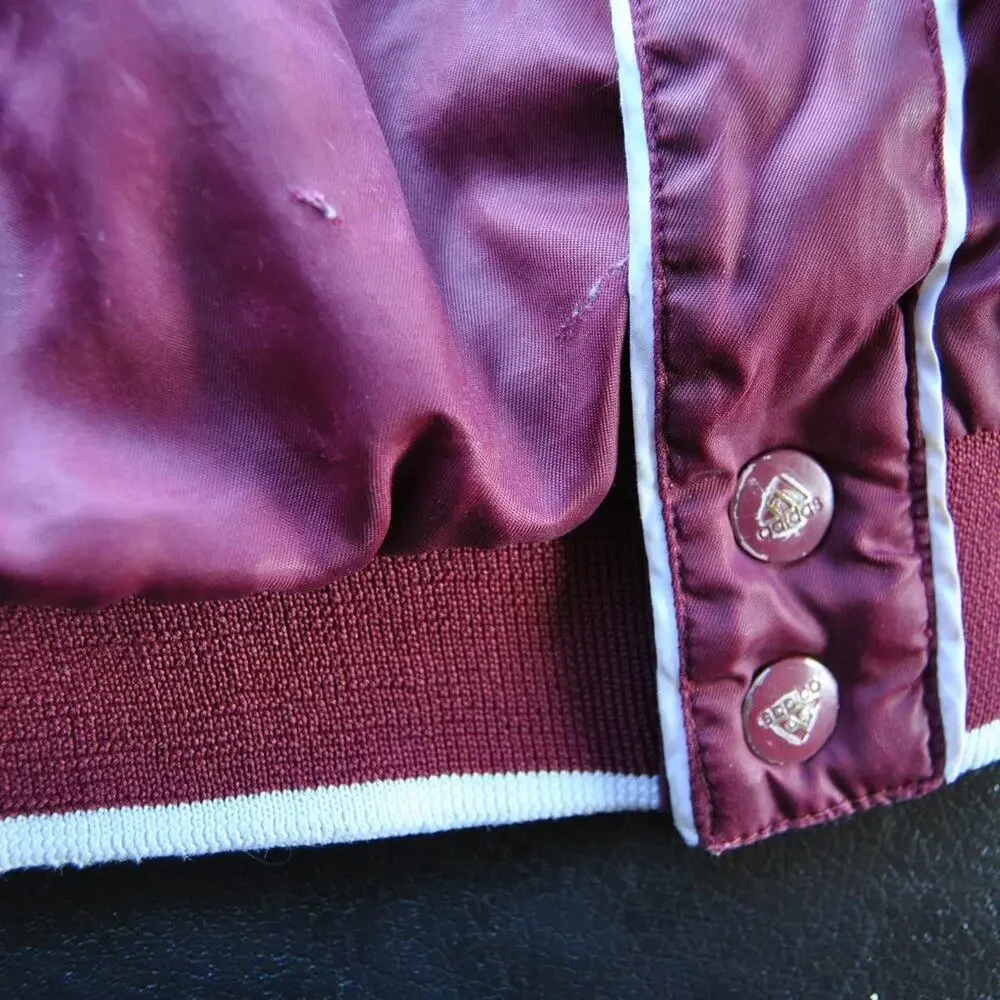 Adidas Vintage Full Button up Track Jacket Maroon & White X-Large